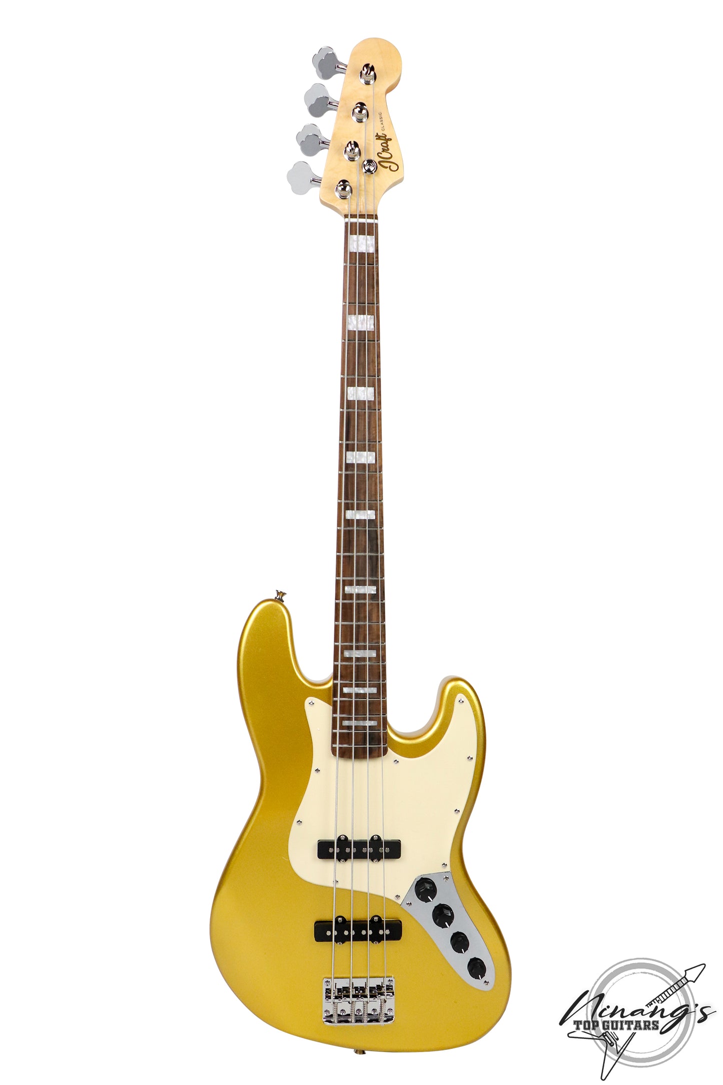 JCraft JB-2A 4-String Jazz Bass Metallic Gold